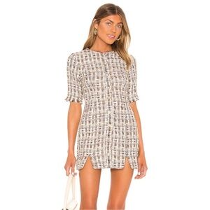 NWT Song of Style Warner Tweed Mini Dress Sz M Preppy Button Down Plaid